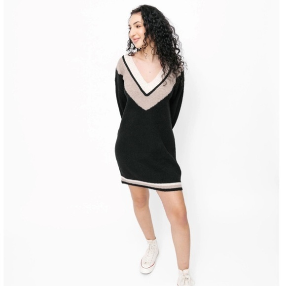 SMASH + Tess Wren Dress- Birch Combo Sweater Dress - Picture 5 of 13